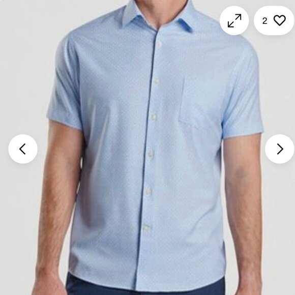 Peter Millar Crown Sport Geo Petals Performance Poplin Button Down M NWT